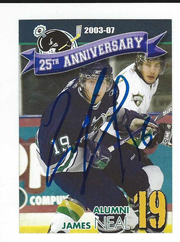 James Neal Signed 2014/15 Plymouth Whalers Team Issued Card Vegas Golden Knights