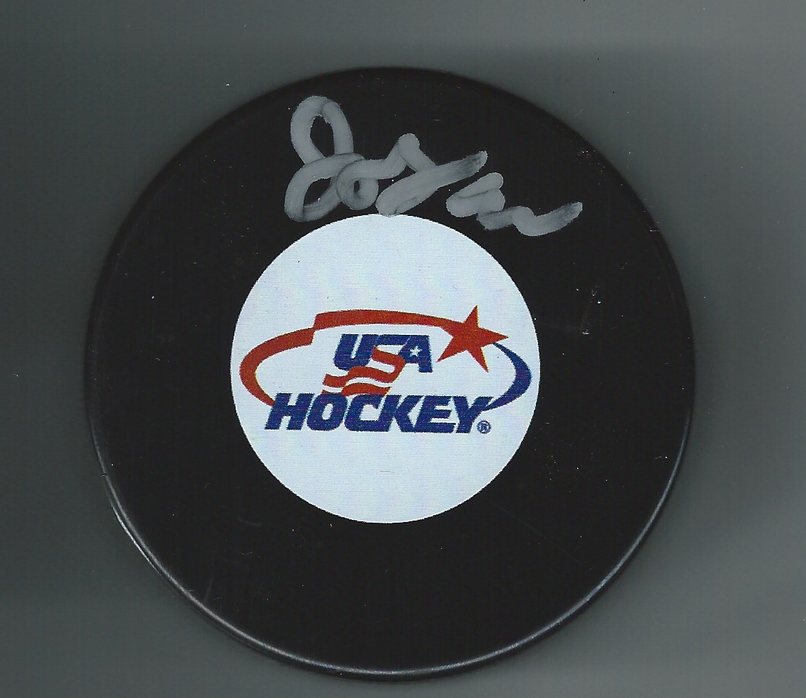 Joey Anderson Signed USA Hockey Puck New Jersey Devils