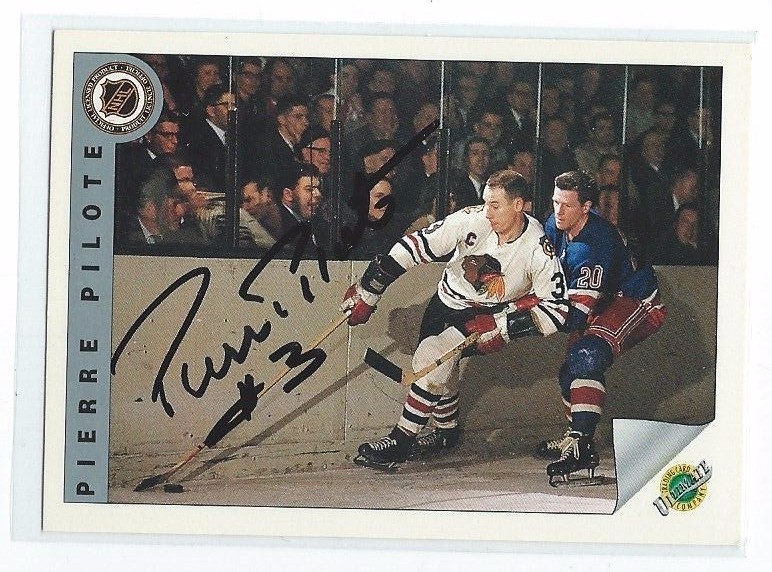 Pierre Pilote Signed 1991/92 Ultimate Original Six Card #63