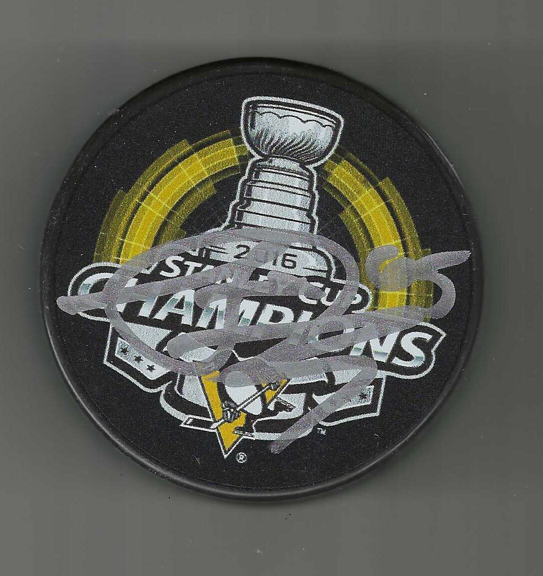Steve Oleksy Signed Pittsburgh Penguins 2016 Stanley Cup Champions Puck