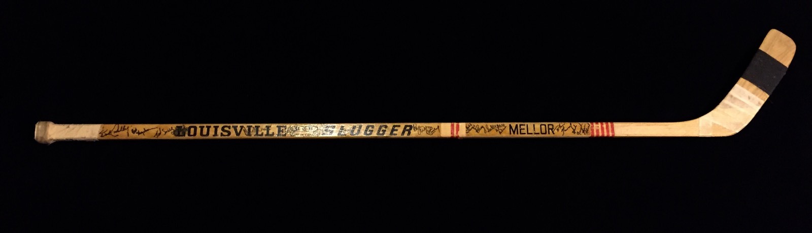 1974/75 Detroit Red Wings Team Signed Earl Anderson Game Used Stick Hank Nowak