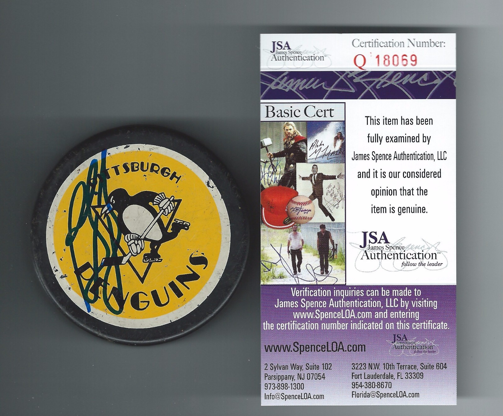 RON FRANCIS SIGNED PITTSBURGH PENGUINS 1992 STANLEY CUP PUCK JSA COA KRAKEN