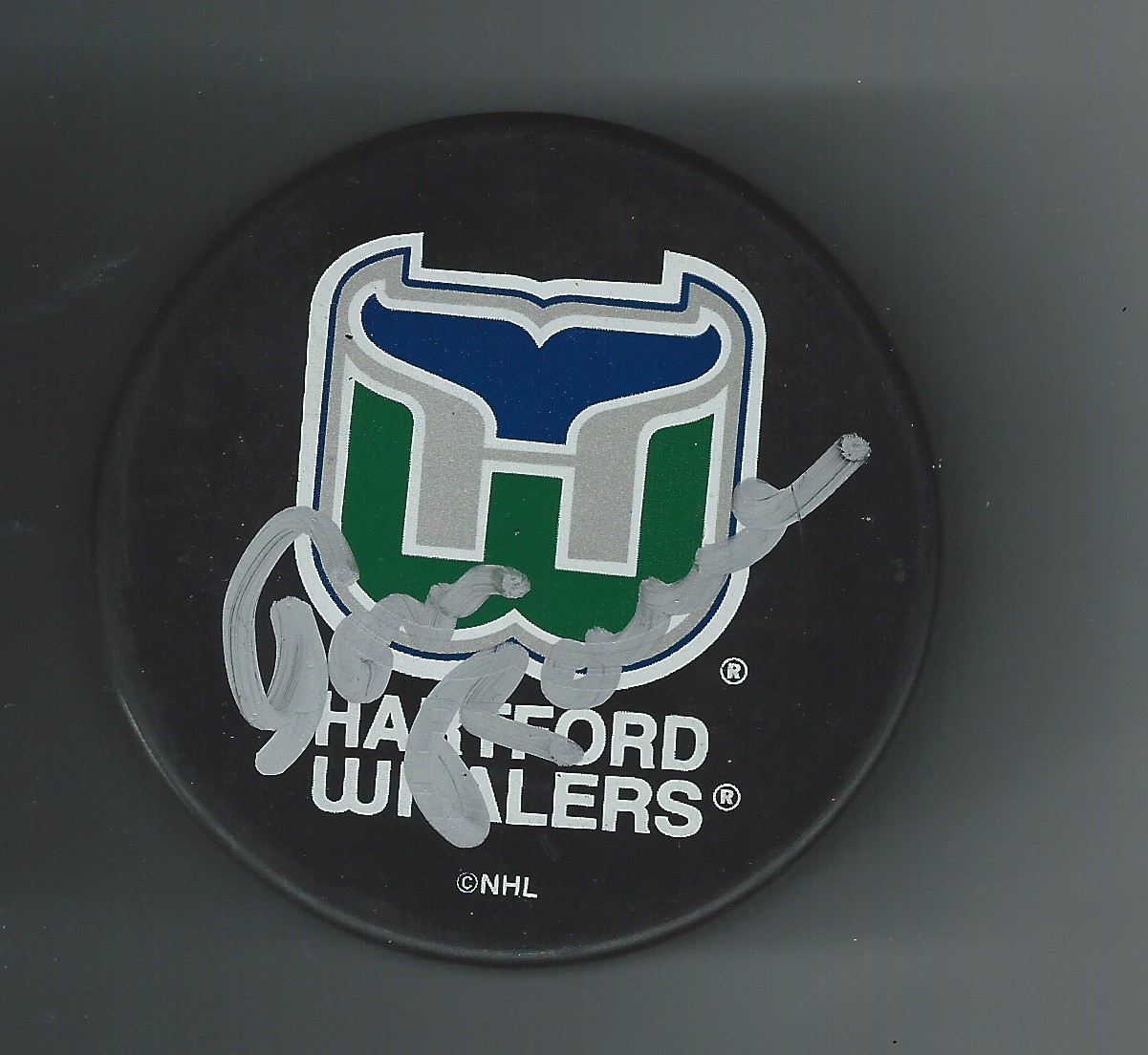 Tom Rowe Signed Hartford Whalers Puck