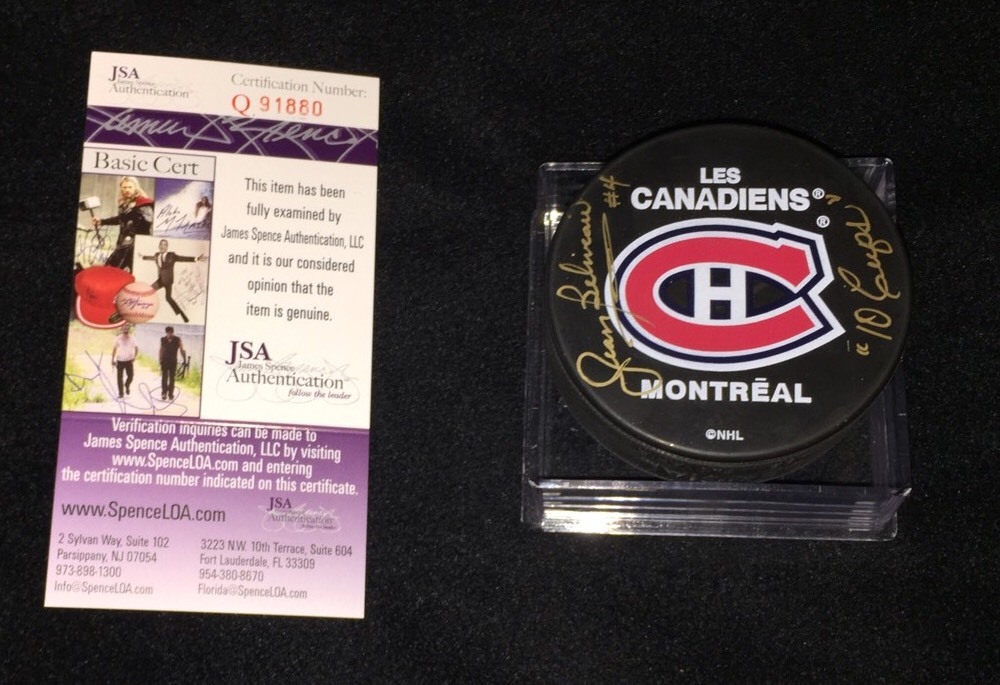Jean Beliveau Signed & Inscribed 