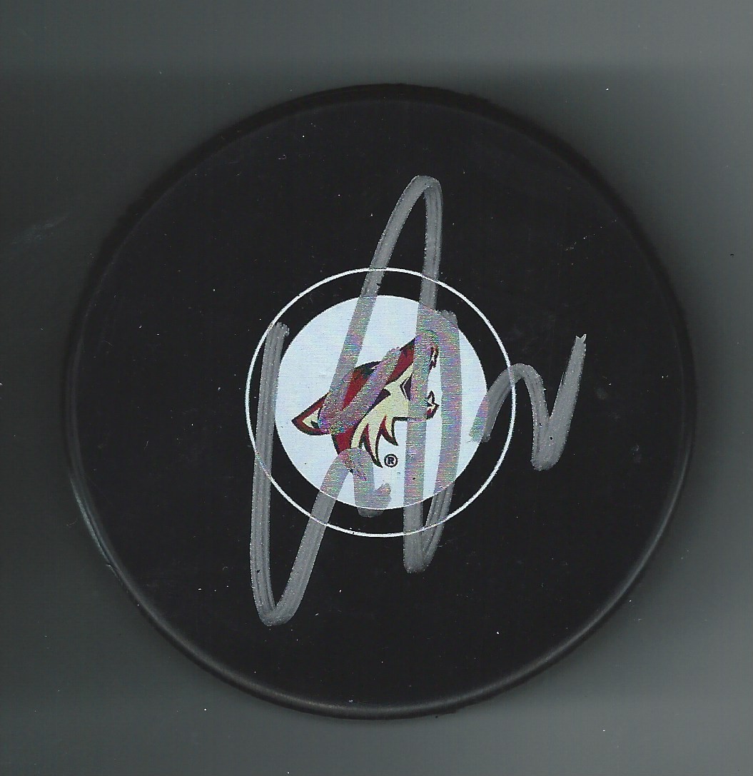 Christian Dvorak Signed Arizona Coyotes Puck Utah Mammoth