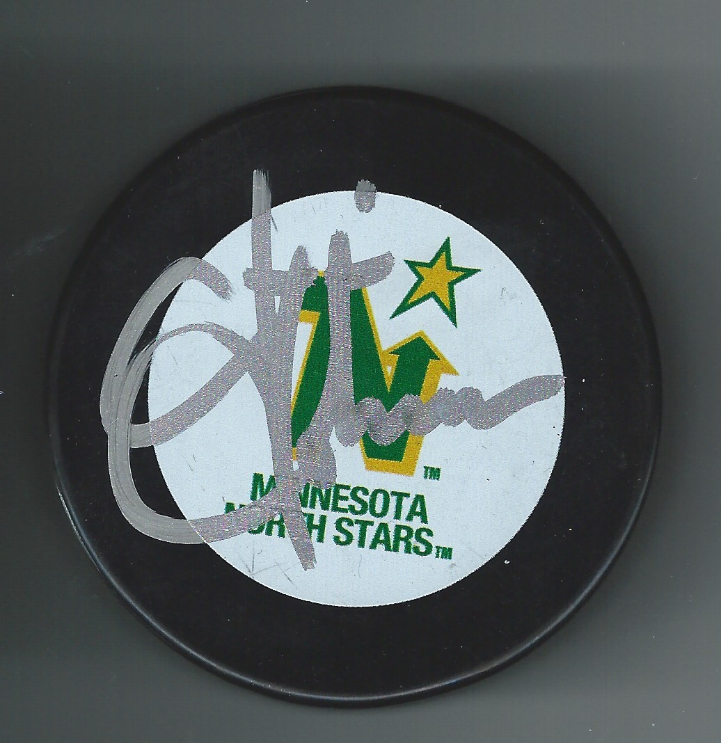 Jim Johnson Signed Minnesota North Stars Puck