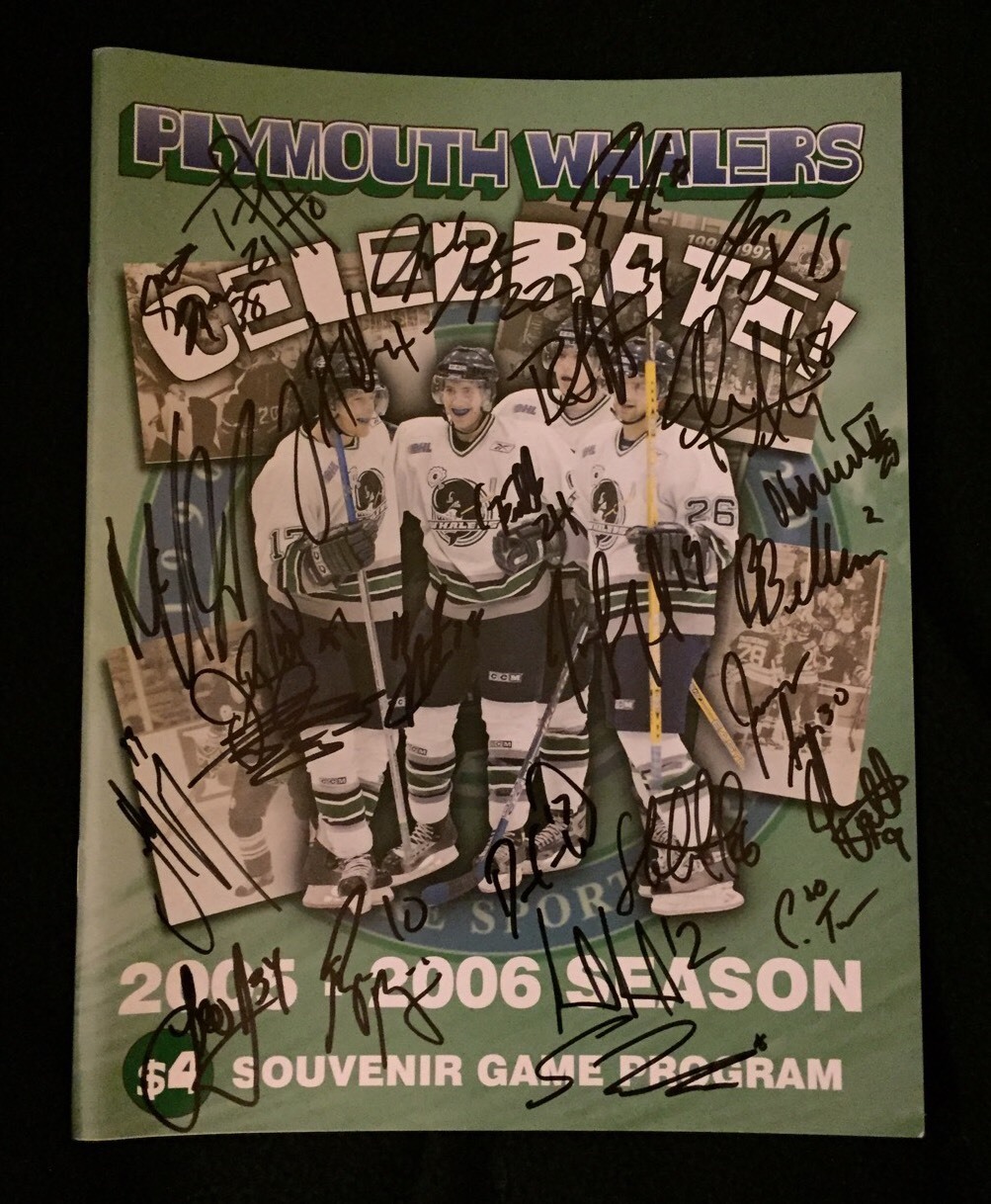2005/06 PLYMOUTH WHALERS TEAM SIGNED GAME PROGRAM JAMES NEAL COLLECTIBLE MEMORABILIA
