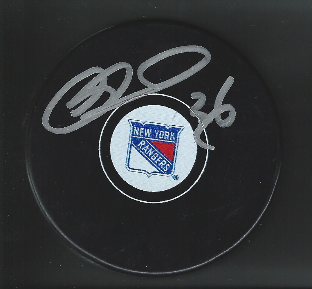 Matthew Barnaby Signed New York Rangers Puck