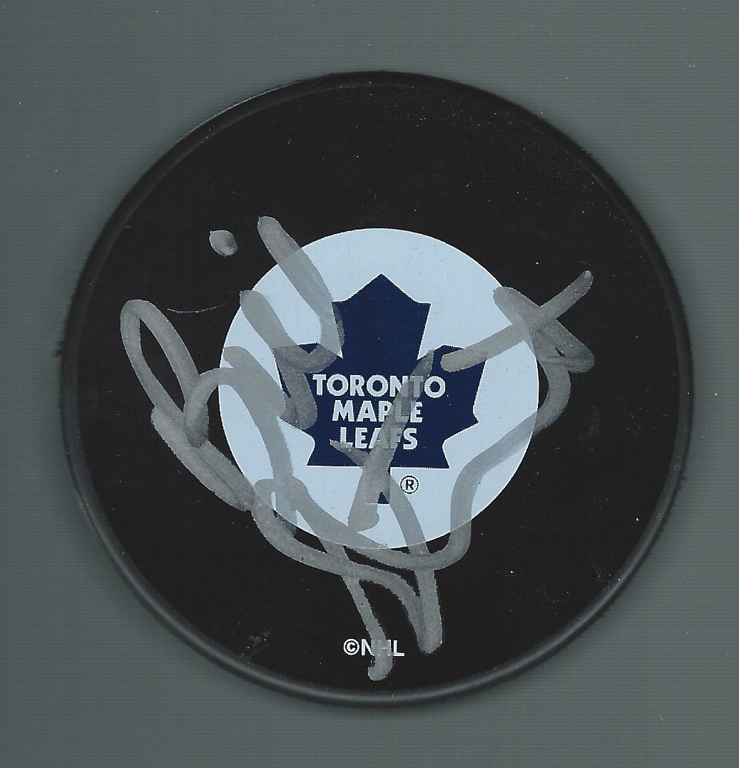 Bill Stewart Signed Toronto Maple Leafs Puck