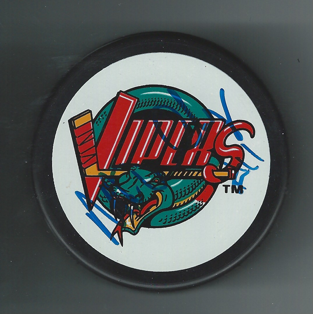 Mike Donnelly Signed Detroit Vipers Puck