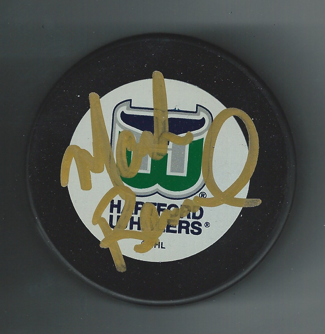 Mark Renaud Signed Hartford Whalers Puck