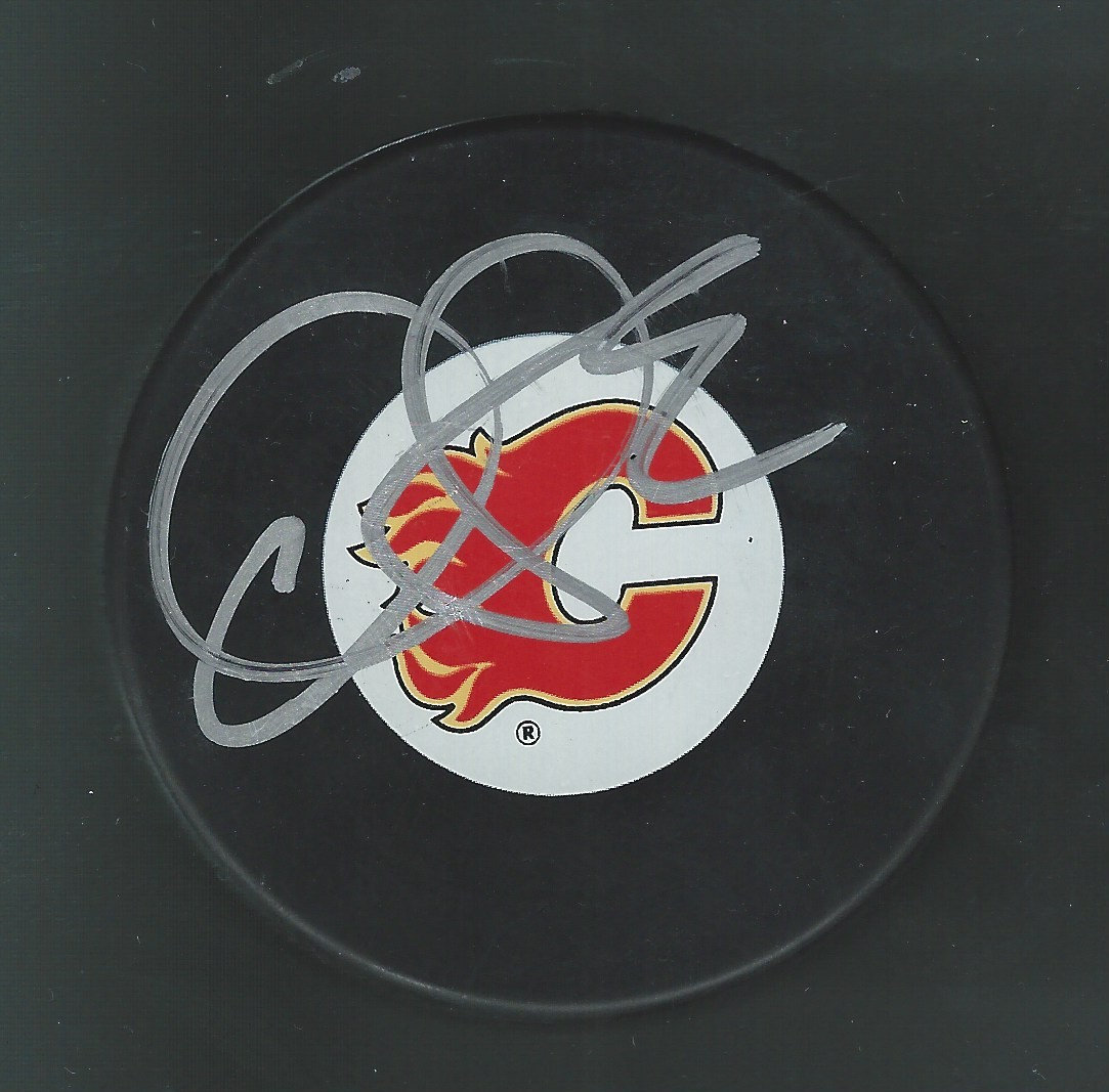 Olli Jokinen Signed Calgary Flames Puck