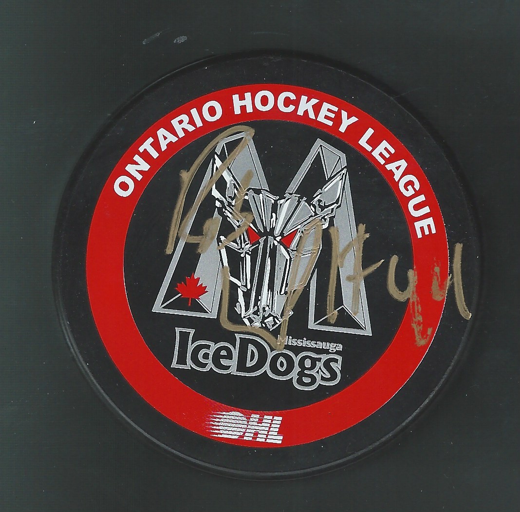 Robbie Rob Schremp Signed Mississauga Ice Dogs Puck New York Islanders