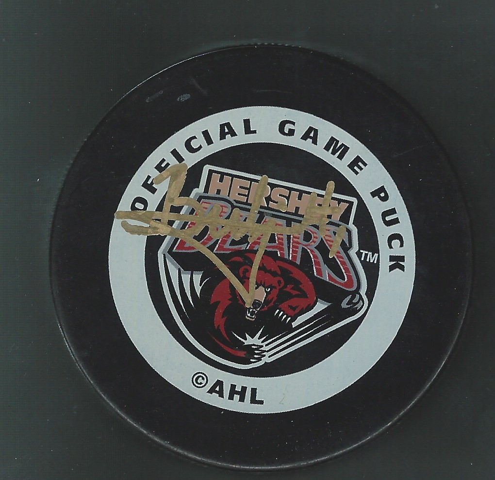 Peter Budaj Signed Hershey Bears Puck Tampa Bay Lightning