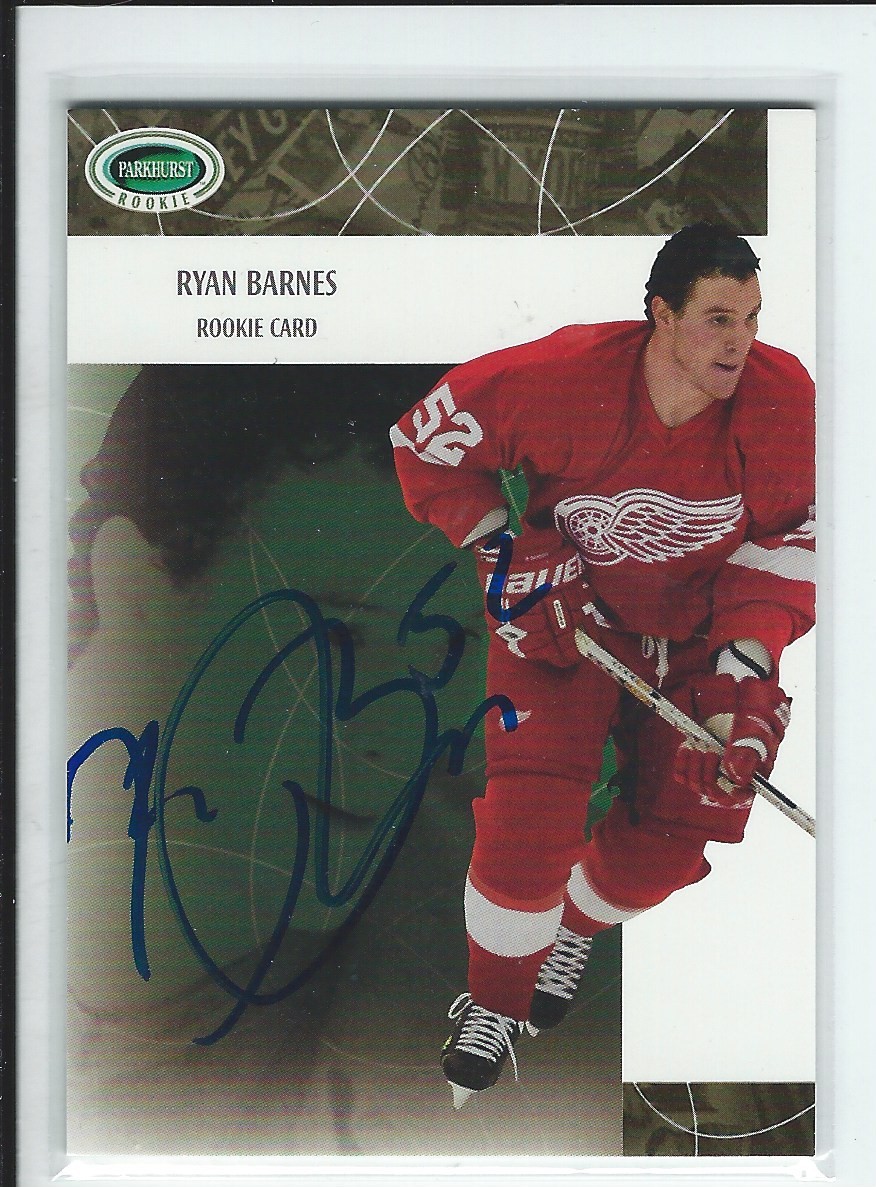 Ryan Barnes Signed 2003/04 Parkhurst Rookie Card #94