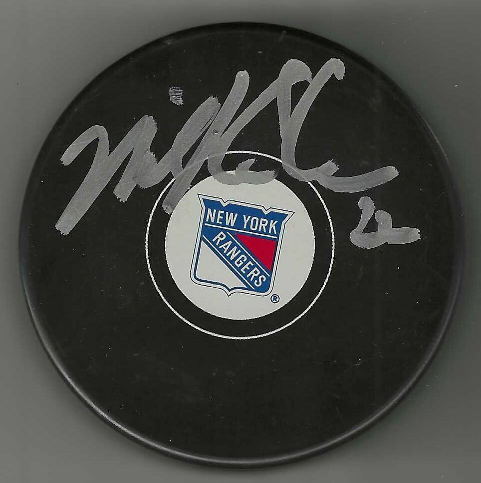 Mike Knuble Signed New York Rangers Puck