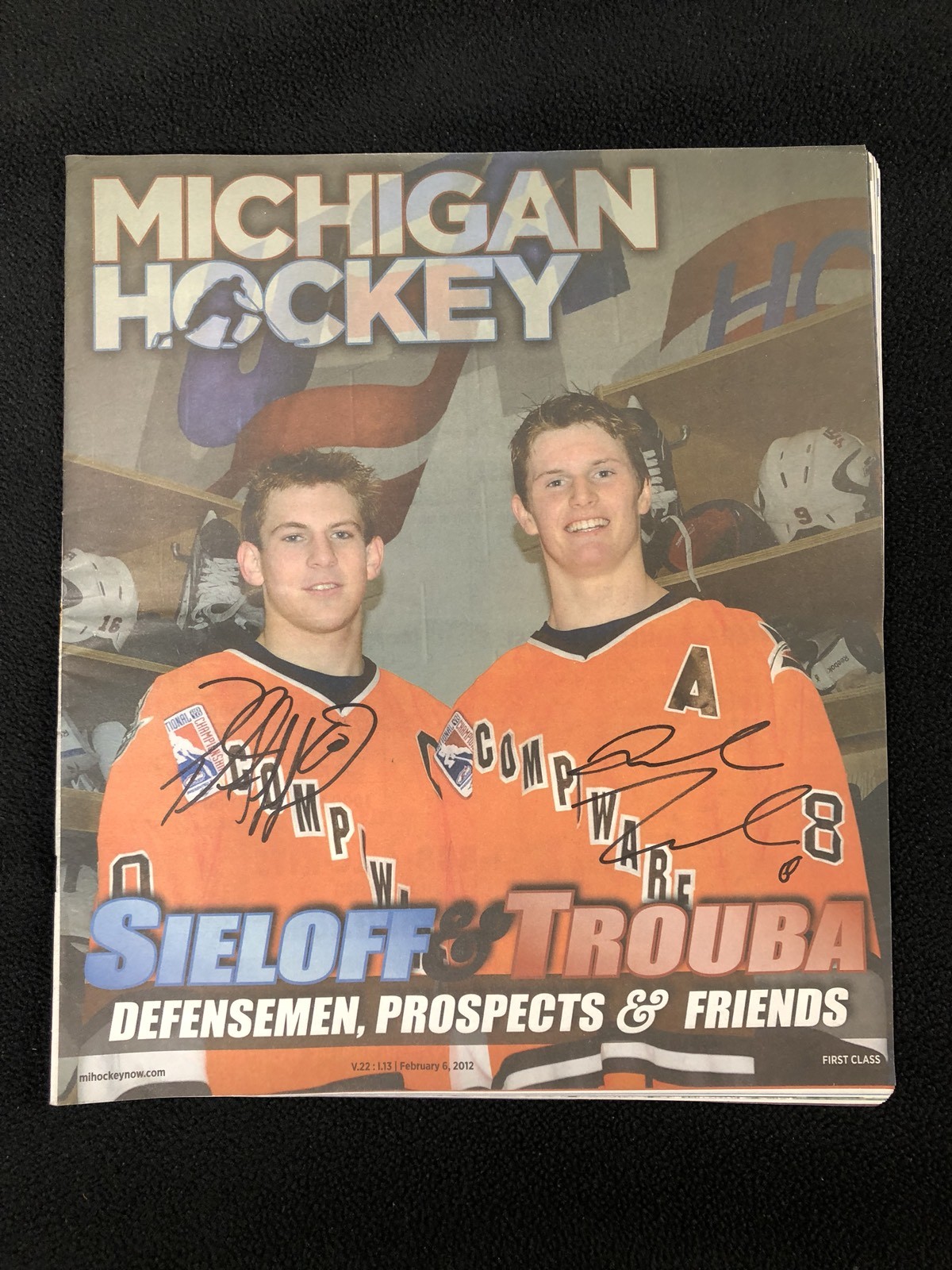 Jacob Trouba  & Patrick Sieloff Signed Michigan Hockey Magazine Winnipeg Jets