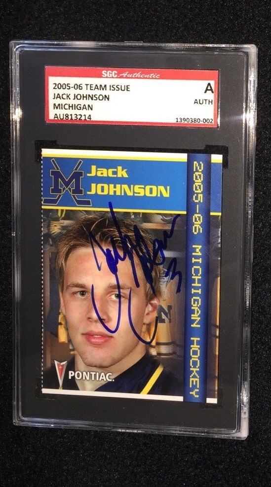 JACK JOHNSON SIGNED 2005/06 MICHIGAN WOLVERINES TEAM ISSUED CARD SGC AUTHENTIC