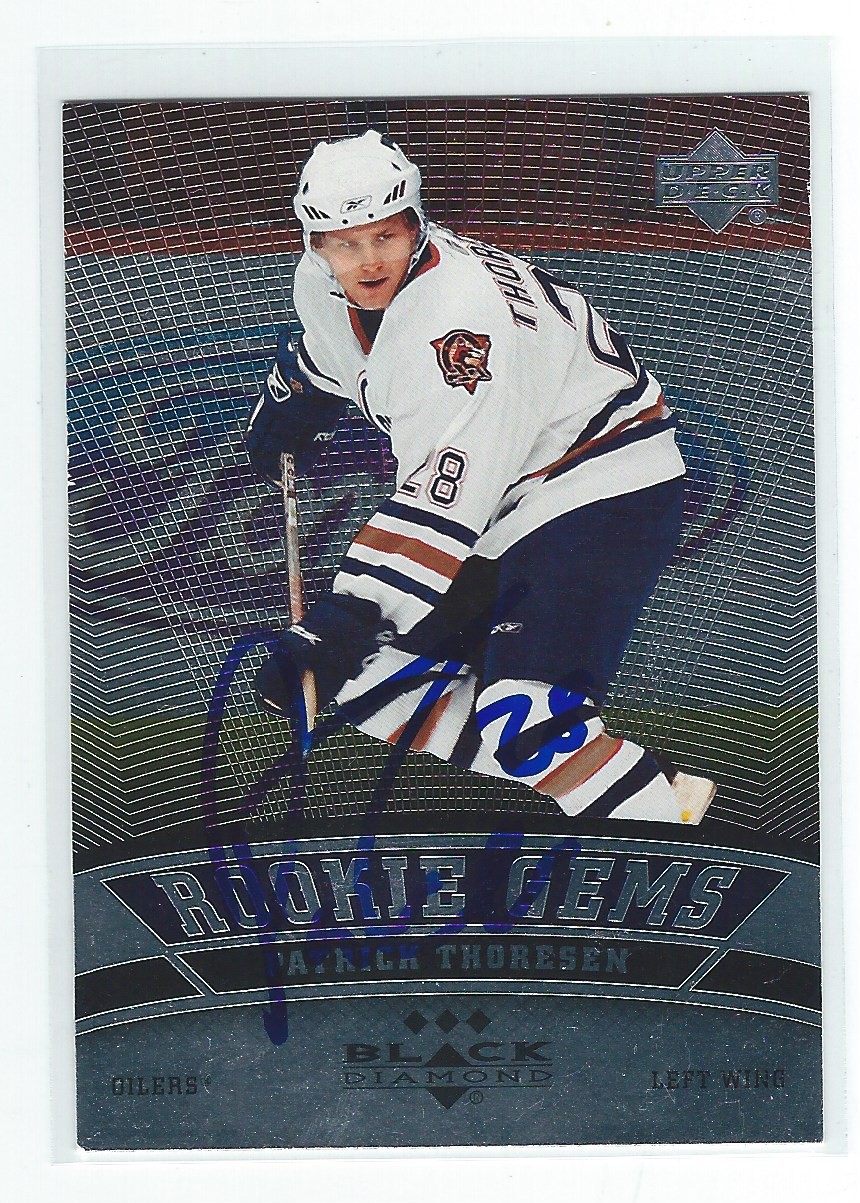 Patrick Thoresen Signed 2005/06 Upper Deck Black Diamond Rookie Gems Card #166