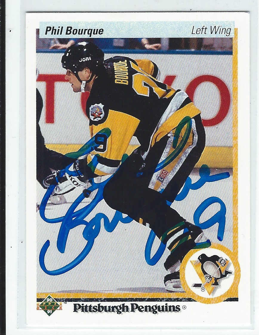 Phil Bourque Signed 1990/91 Upper Deck Card #31
