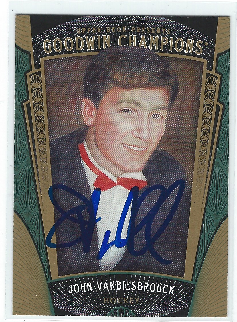 John Vanbiesbrouck Signed 2015 Upper Deck Goodwin Champions Card #38