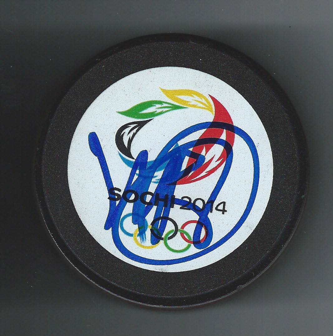 Mike Babcock Signed 2014 Sochi Olympics Puck Canada Toronto Maple Leafs