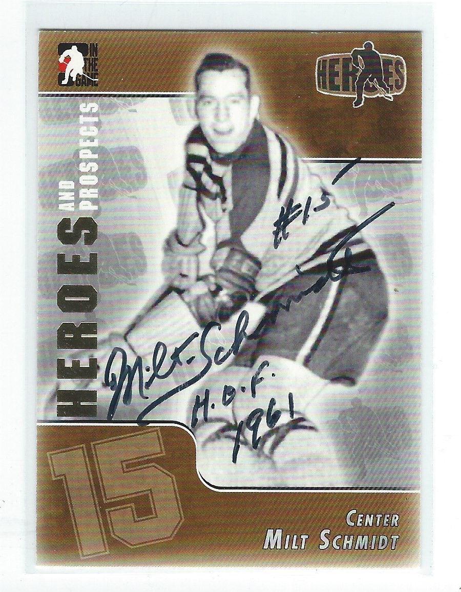 Milt Schmidt Signed 2004/05 Heroes and Prospects Card #129