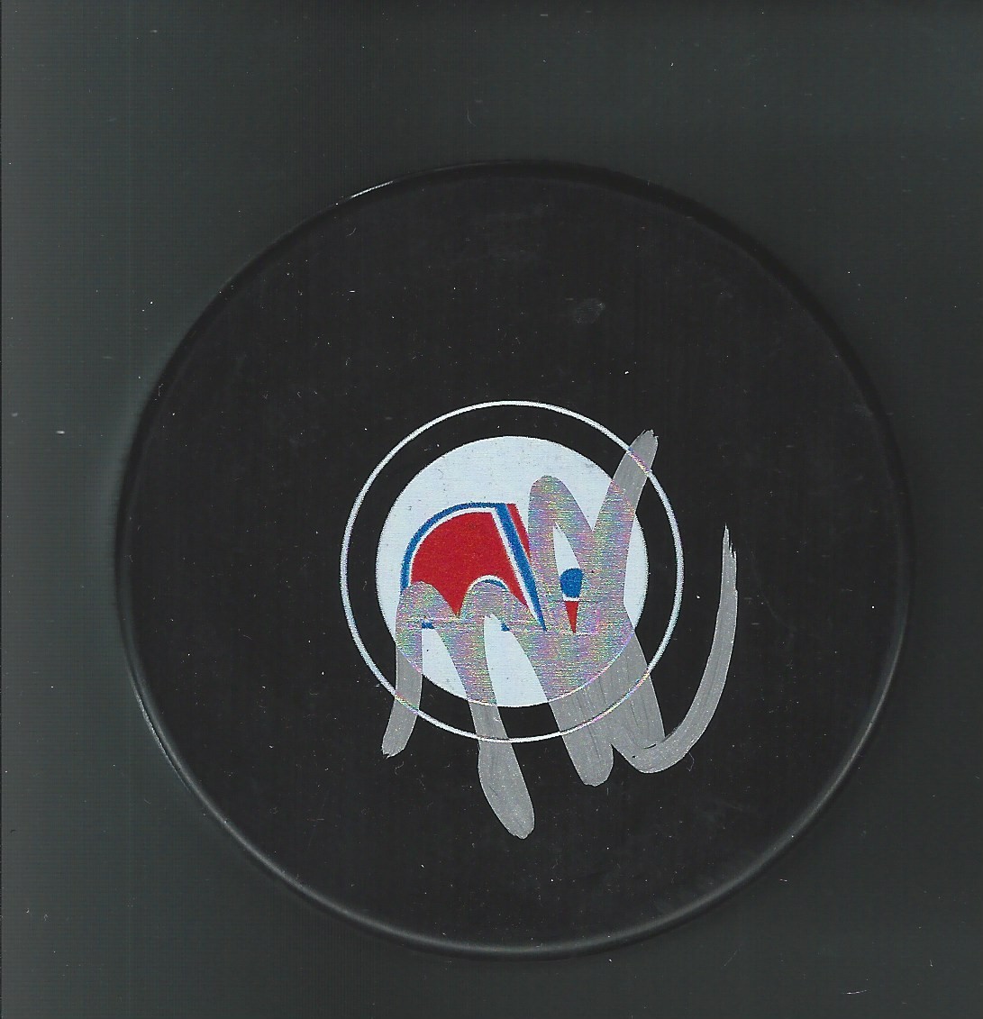 Mike Ricci Signed Quebec Nordiques Puck