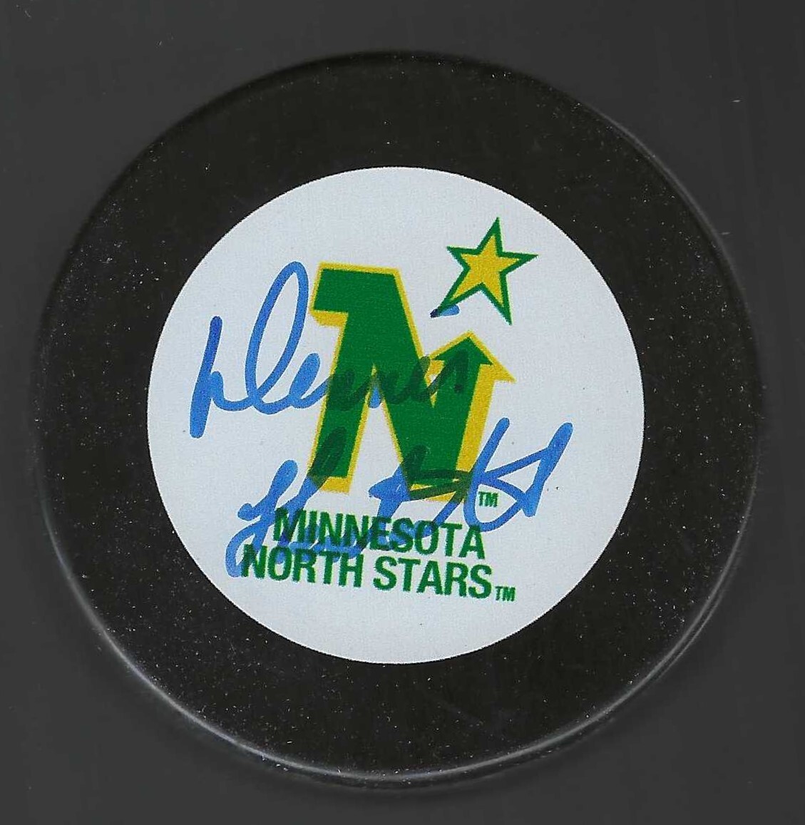 Dennis Hextall Signed Minnesota North Stars Puck