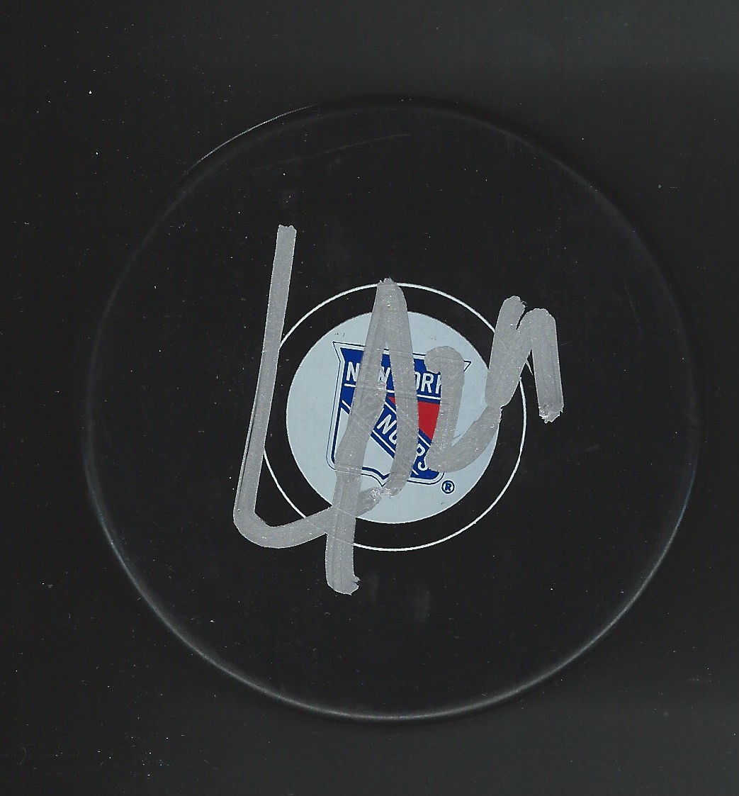 Lias Andersson Signed New York Rangers Puck