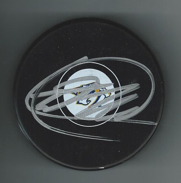 Grant Mismash Signed Nashville Predators Puck North Dakota Fighting Hawks