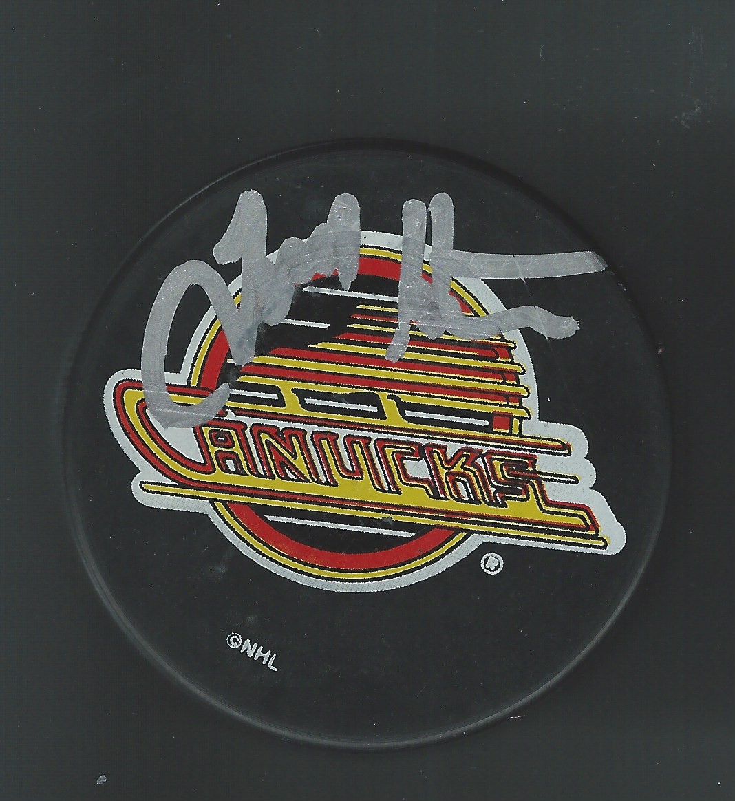Tim Hunter Signed Vancouver Canucks Puck