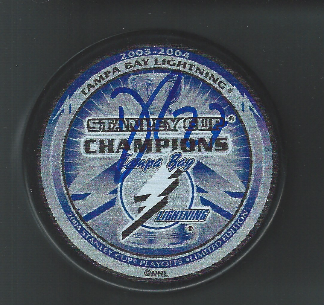 Tim Taylor Signed Tampa Bay Lightning 2004 Stanley Cup Champions Puck