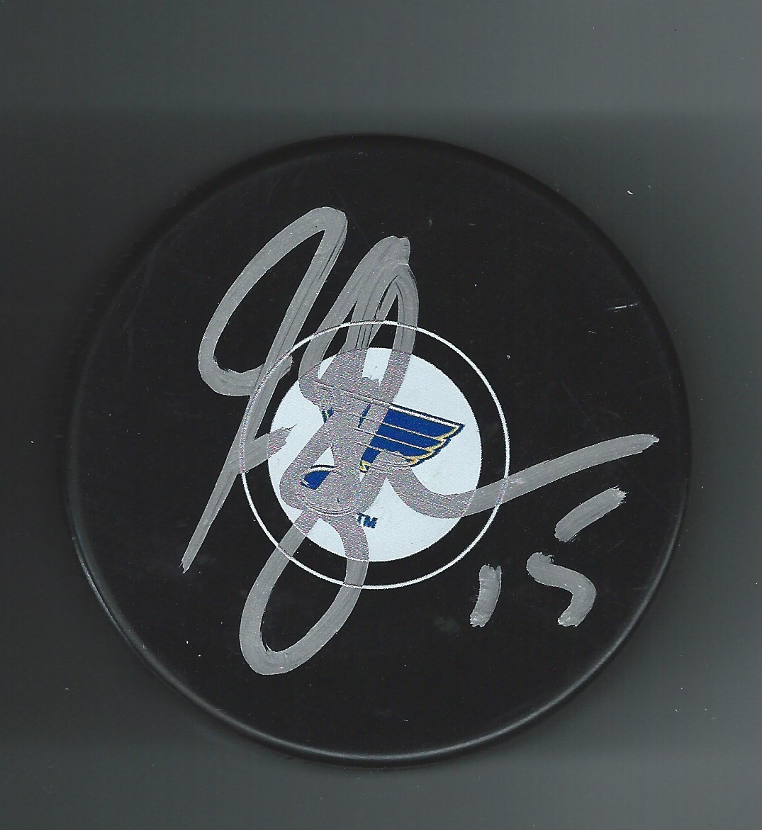 Jamie Langenbrunner Signed St Louis Blues Puck