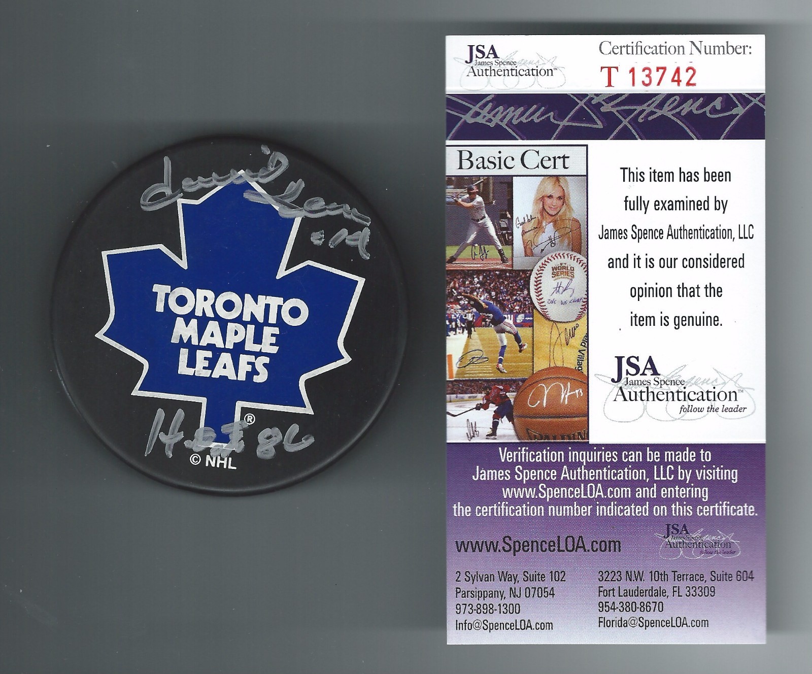Dave Keon Signed & Inscribed Toronto Maple Leafs Ravens Athletic Puck JSA T13742