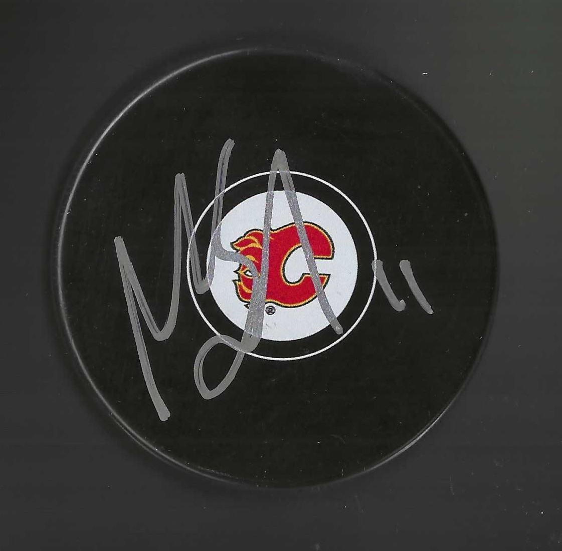 Mikael Backlund Signed Calgary Flames Puck