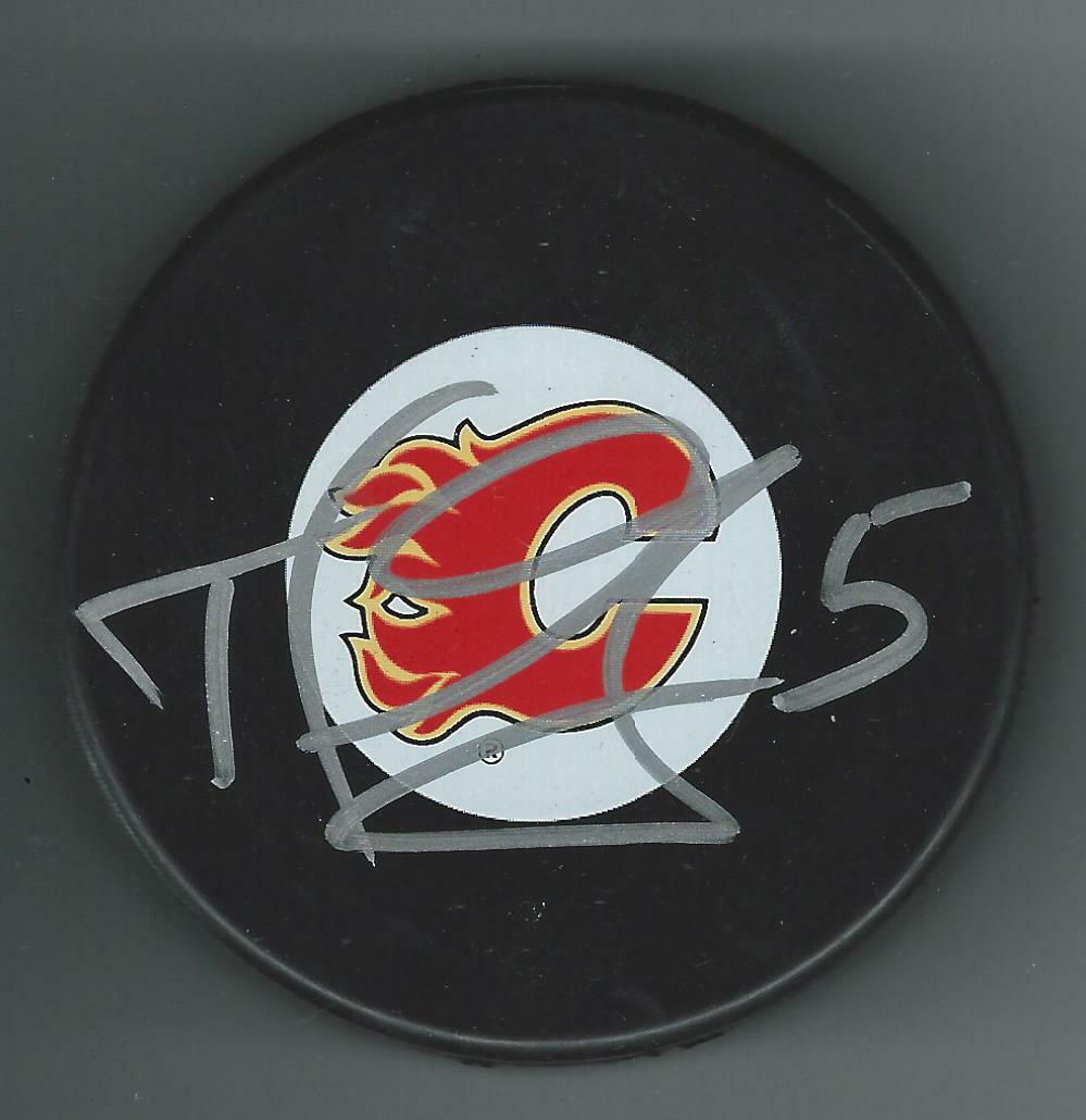 Mark Giordano Signed Calgary Flames Large Logo Puck Seattle Kraken