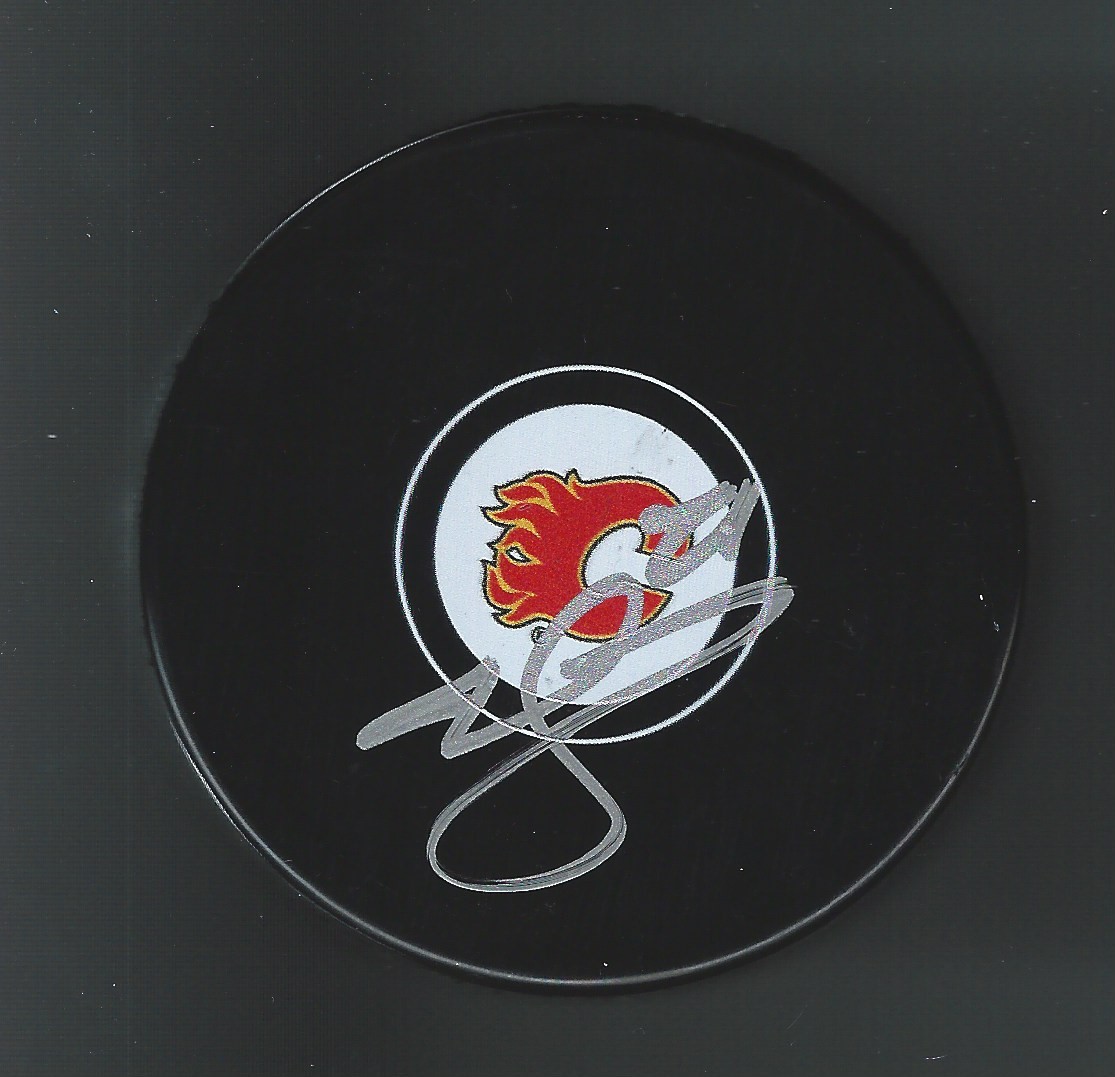 Michael Stone Signed Calgary Flames Puck
