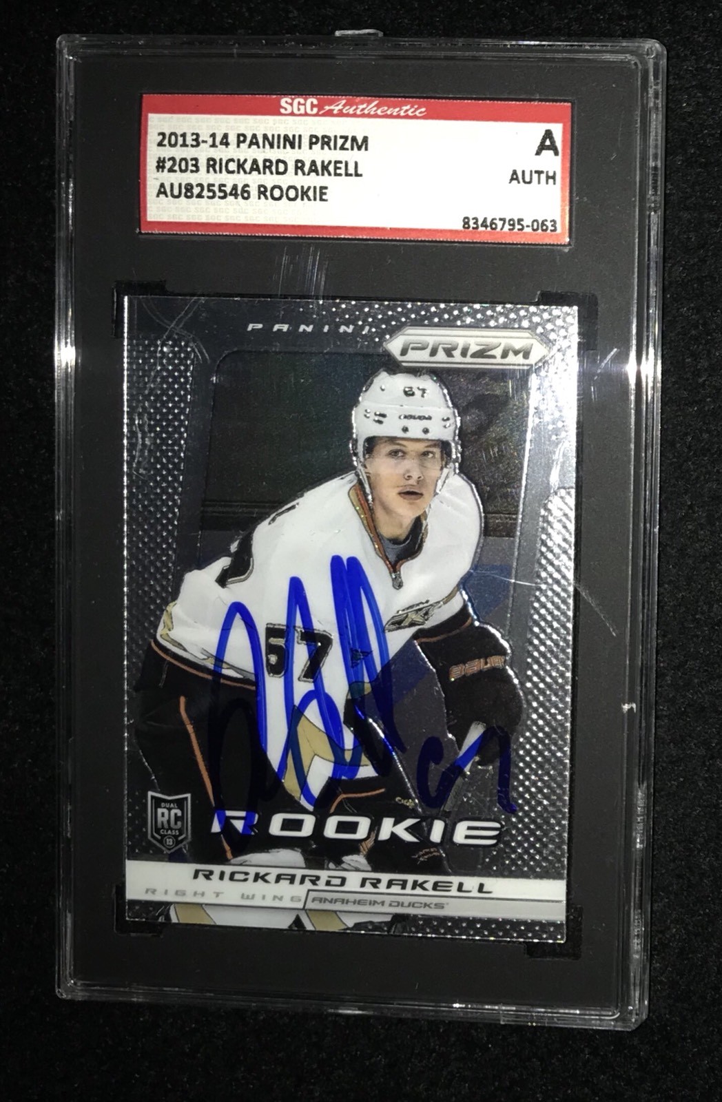 RICKARD RAKELL SIGNED 2013/14 PANINI PRIZM ROOKIE CARD #203 SGC AUTHENTICATED