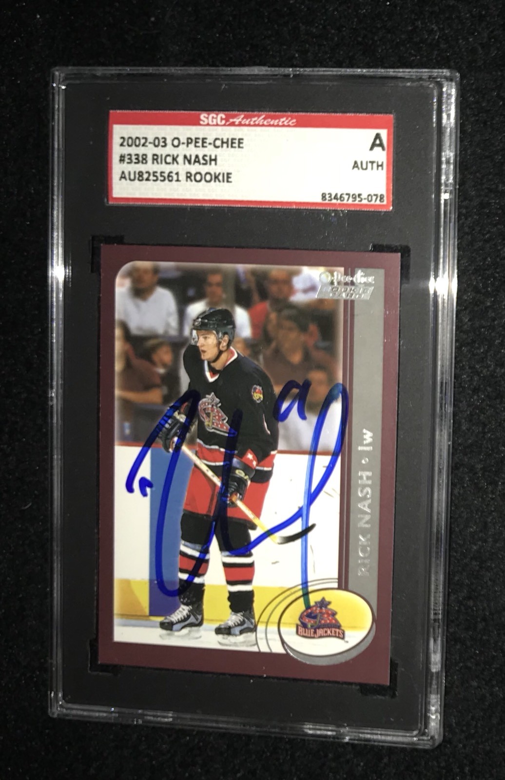 RICK NASH SIGNED 2002/03 O-PEE-CHEE ROOKIE CARD #338 RANGERS SGC AU825561