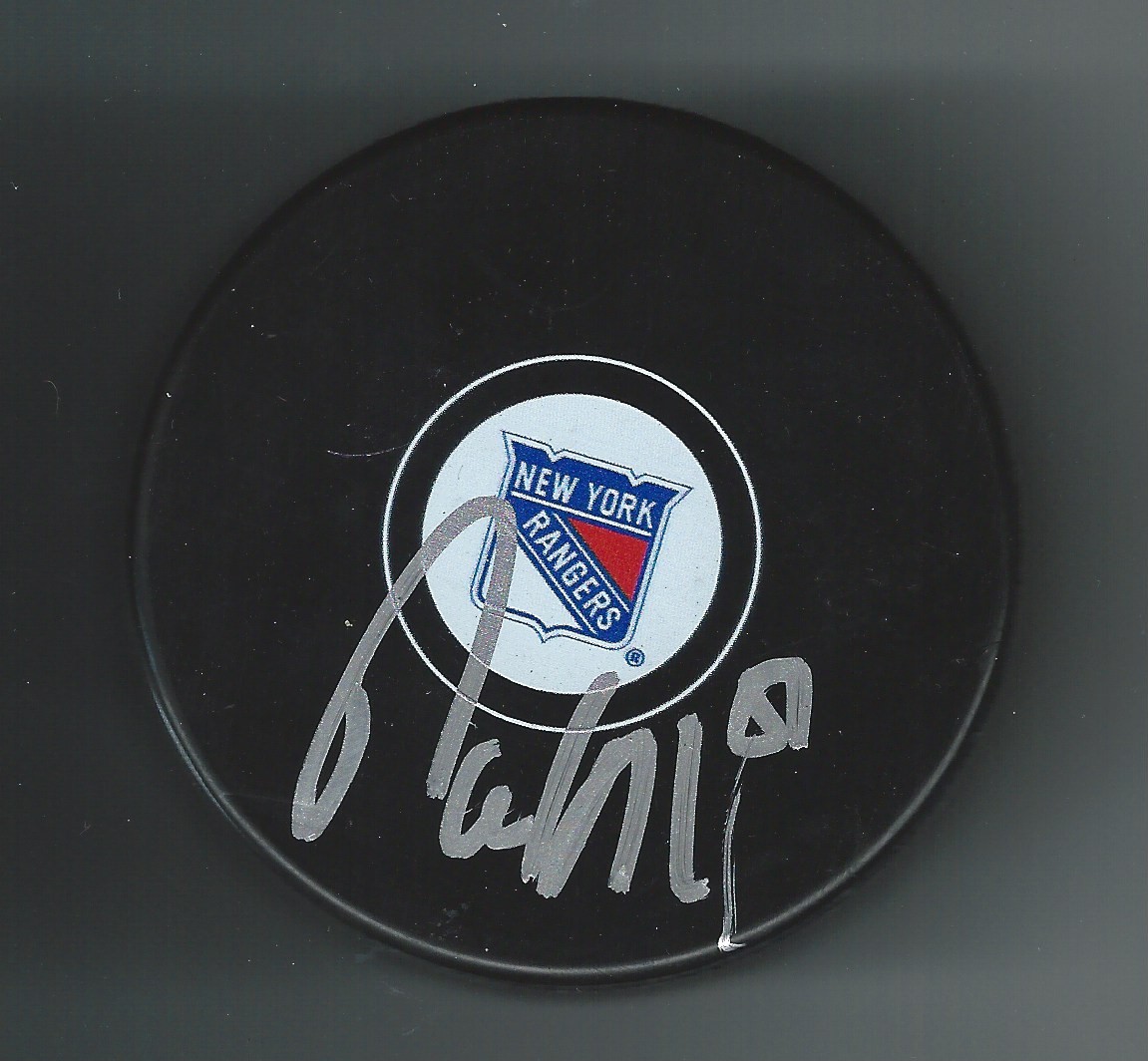 David Desharnais Signed New York Rangers Puck