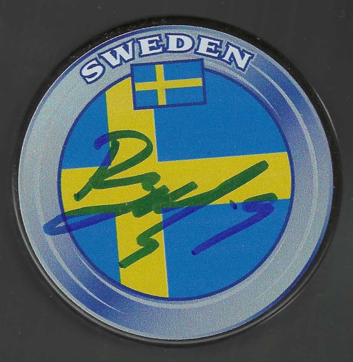 Rasmus Sandin Signed Sweden Puck Toronto Maple Leafs