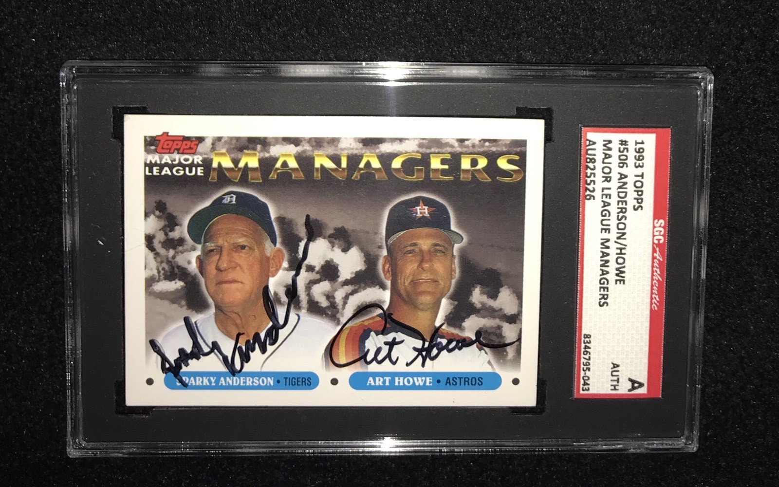SPARKY ANDERSON & ART HOWE SIGNED 1993 TOPPS CARD #506 SGC AUTHENTICATED