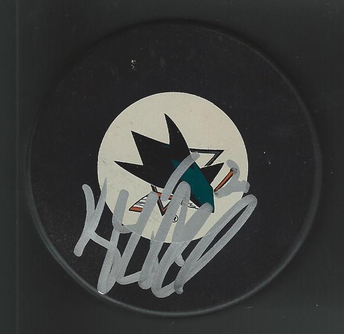 Kyle Wellwood Signed San Jose Sharks Puck