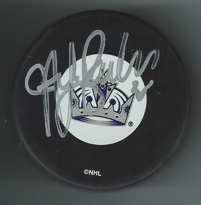 Jason LaBarbera Signed Las Angeles Kings Puck
