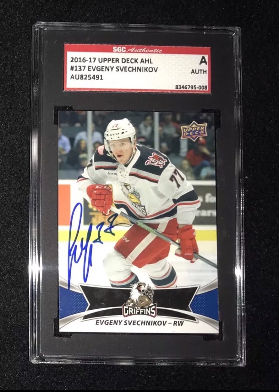 EVGENY SVECHNIKOV SIGNED 2016/17 UPPER DECK AHL CARD #137 SGC AU82591