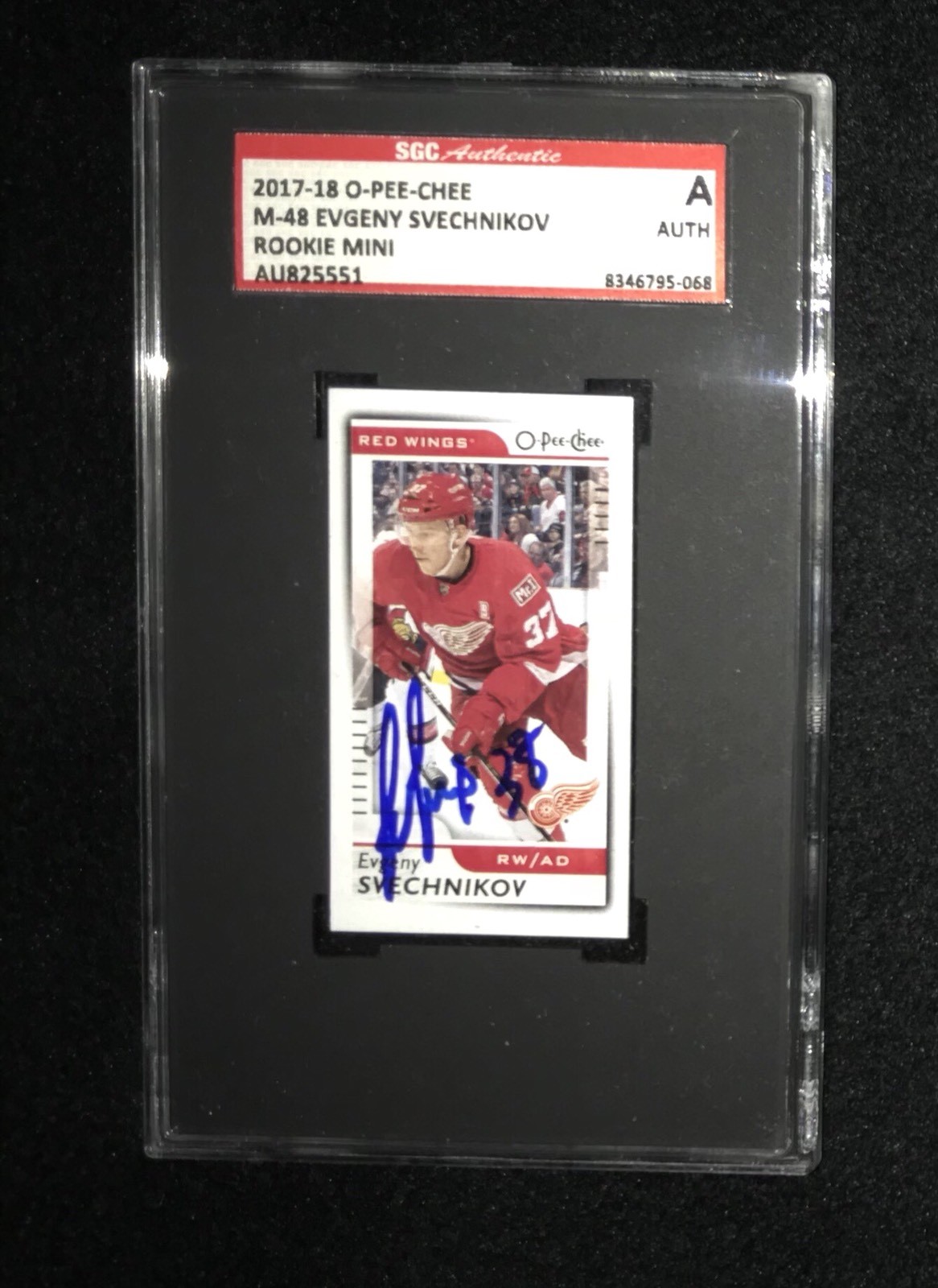 EVGENY SVECHNIKOV SIGNED 2017/18 O-PEE-CHEE MINI ROOKIE CARD #M-48 SGC AU825551