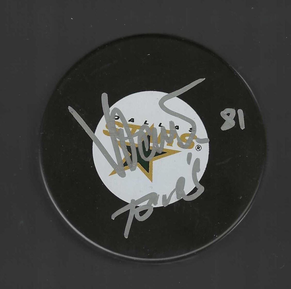Tomas Vincour Signed Dallas Stars Puck Early Full Signature