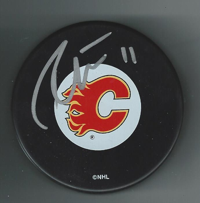 Fredrik Sjostrom Signed Calgary Flames Puck
