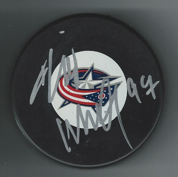Rostislav Klesla Signed Columbus Blue Jackets Puck